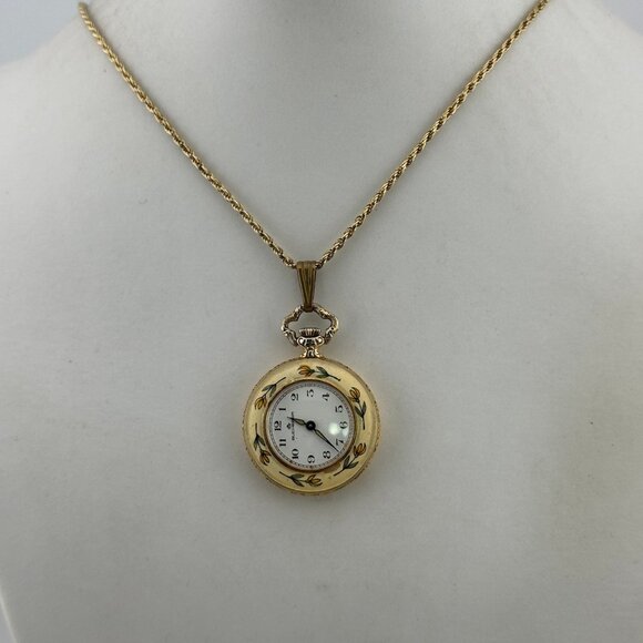 Bucherer pendant watch boasts an enamel flower bezel and a horses head design - Picture 5 of 8